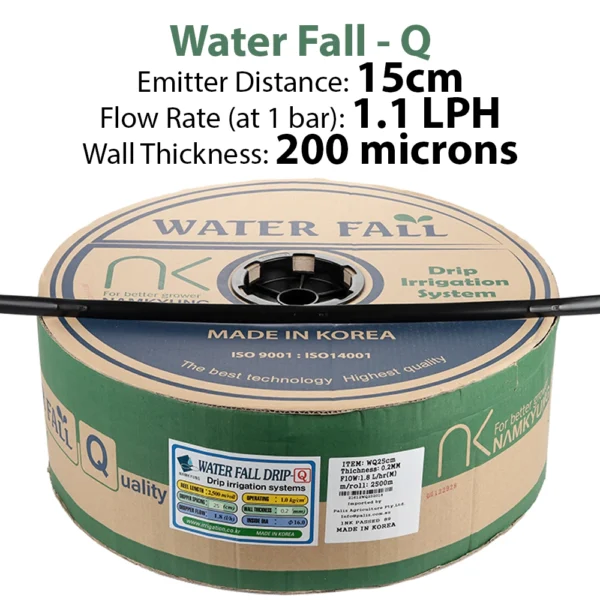 Drip Tape Water Fall-Q | 1.1 L/Hr 15cm