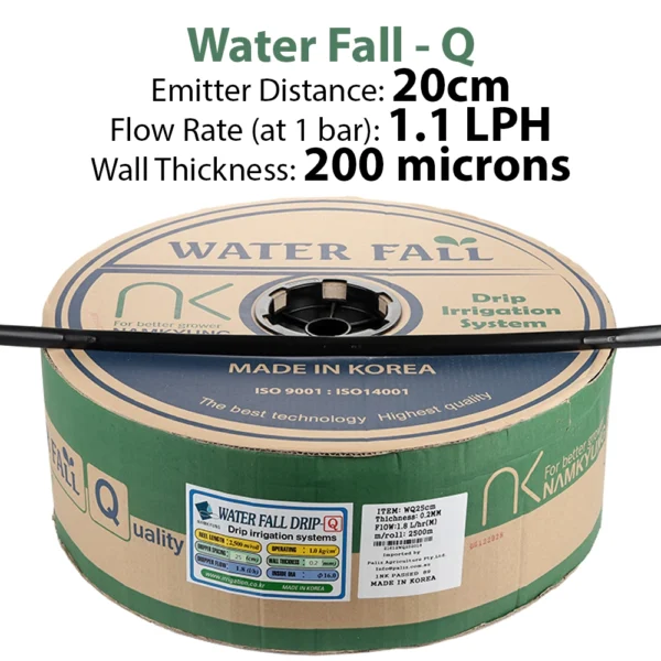 Drip Tape Water Fall-Q | 1.1 L/Hr 20cm